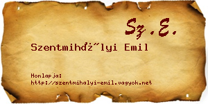 Szentmihályi Emil névjegykártya