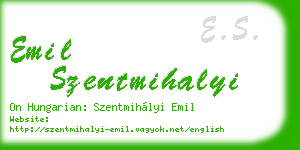 emil szentmihalyi business card